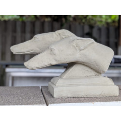 Greyhound Köpfe Steinfigur aus Beton für Ihren Garten