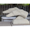 Greyhound Köpfe Steinfigur aus Beton für Ihren Garten