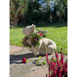 Französische Bulldogge Gartenfigur aus Beton