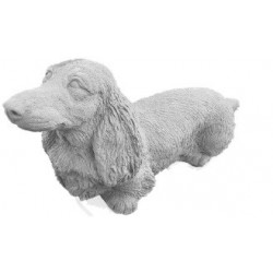 Dackel/ Teckel Langhaar Steinfigur aus Beton für Ihren Garten