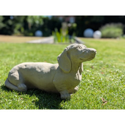 Dackel/ Teckel kurzhaar Steinfigur aus Beton für Ihren Garten